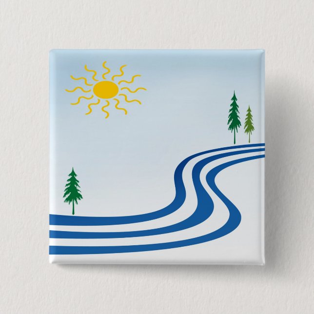 Bóton Quadrado 5.08cm Rio preguiçoso (Frente)