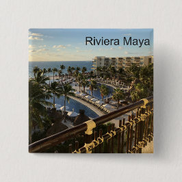Bóton Quadrado 5.08cm Riviera Maya Cancun México - Botão Quadrado