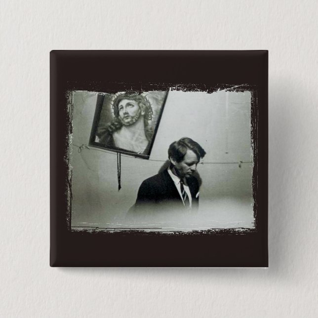 Bóton Quadrado 5.08cm Robert Francis Kennedy (Frente)