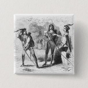 Bóton Quadrado 5.08cm Robin Hood, escarlate e John