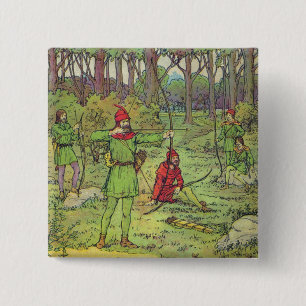 Bóton Quadrado 5.08cm Robin Hood na Floresta