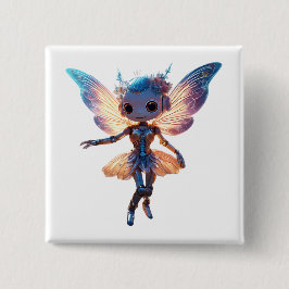 Bóton Quadrado 5.08cm Robô Pixie Bailarina Fofa