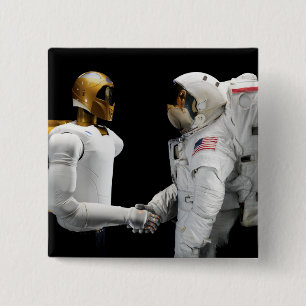 Bóton Quadrado 5.08cm Robonaut 2, uns dexterous, hel 4 do astronauta do