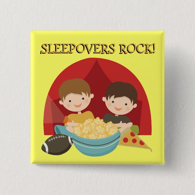 Bóton Quadrado 5.08cm Rocha dos Sleepovers (Frente)