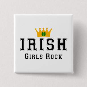 Bóton Quadrado 5.08cm Rocha irlandesa das meninas