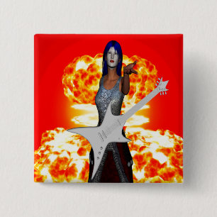 Bóton Quadrado 5.08cm Rock and Roll