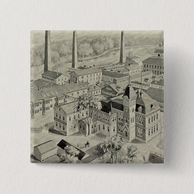 Bóton Quadrado 5.08cm Rogers & Bro trabalha (Frente)