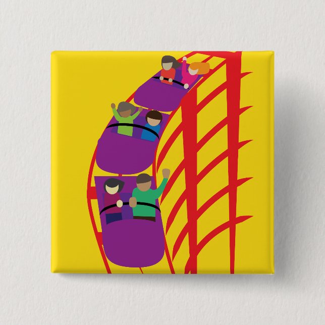 Bóton Quadrado 5.08cm Roller Coaster Upclose (Frente)