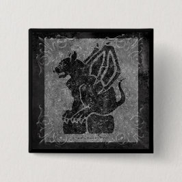 Bóton Quadrado 5.08cm Rolos de pedra cinzentos da gárgula