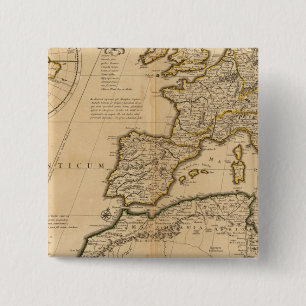 Bóton Quadrado 5.08cm Roma e hemisfério oriental