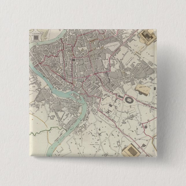 Bóton Quadrado 5.08cm Roma Moderna (Frente)