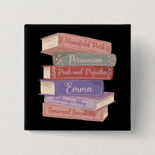 Bóton Quadrado 5.08cm Romances de Jane Austen V