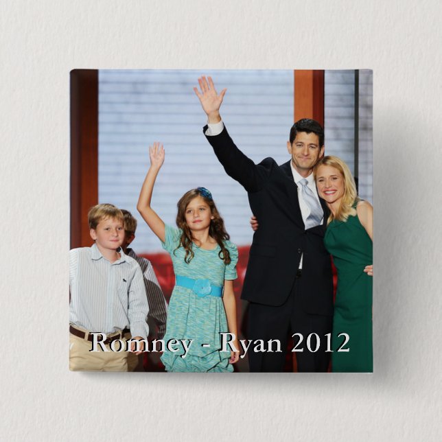 Bóton Quadrado 5.08cm Romney-Ryan 2012!!! (Frente)