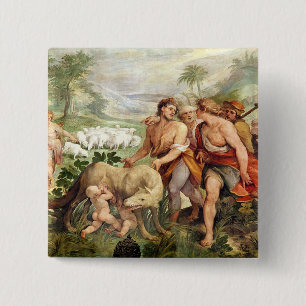 Bóton Quadrado 5.08cm Romulus suckled pelo ela-lobo