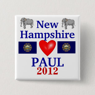 Bóton Quadrado 5.08cm Ron Paul New Hampshire 2012