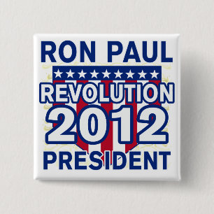 Bóton Quadrado 5.08cm Ron Paul para o presidente 2012 camiseta