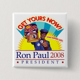 Bóton Quadrado 5.08cm Ron Paul para o presidente Retro Botão