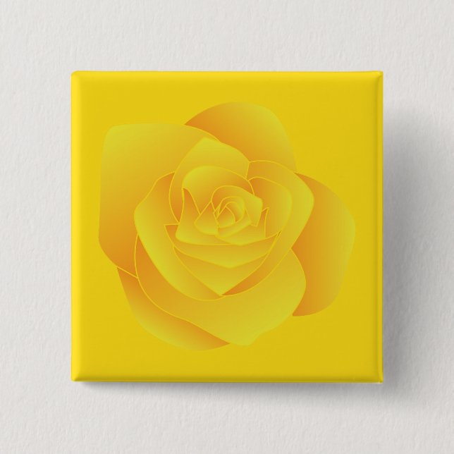 Bóton Quadrado 5.08cm Rosa Amarela (Frente)