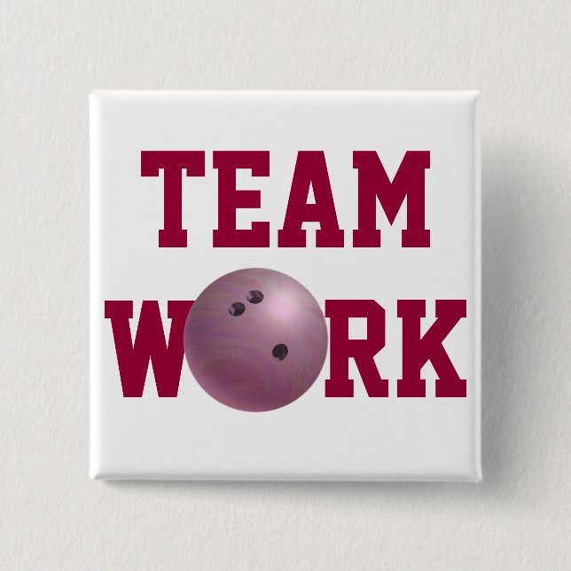 Bóton Quadrado 5.08cm Rosa bola de boliche (Frente)