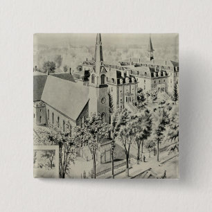 Bóton Quadrado 5.08cm Rosa da Igreja, Meriden