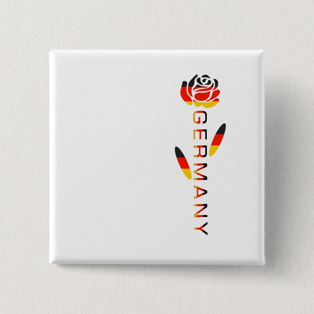 Bóton Quadrado 5.08cm Rosa de Sinalizador Alemão (Frente)