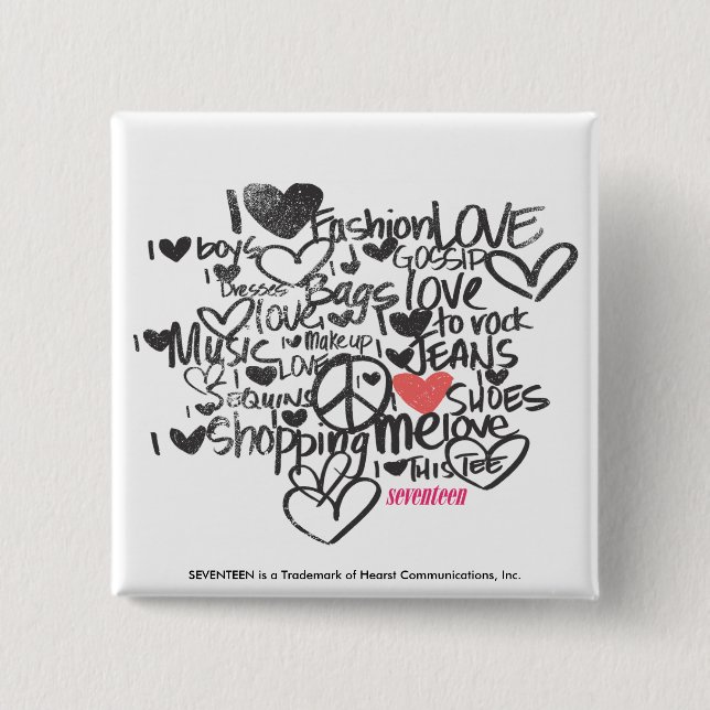 Bóton Quadrado 5.08cm Rosa dos grafites (Frente)