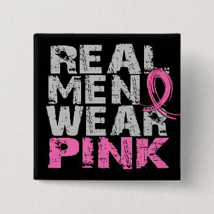 Bóton Quadrado 5.08cm Rosa real do desgaste de homens do cancro da mama