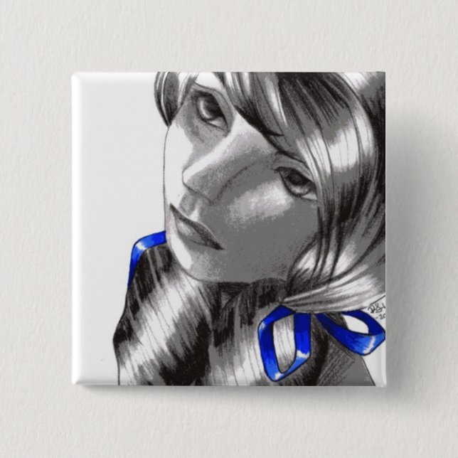 Bóton Quadrado 5.08cm Roselynde (Frente)