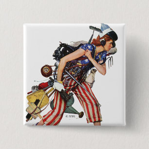 Bóton Quadrado 5.08cm Rosie para o resgate