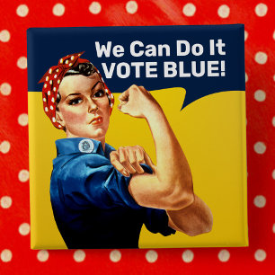 Bóton Quadrado 5.08cm Rosie the Riveter Botão