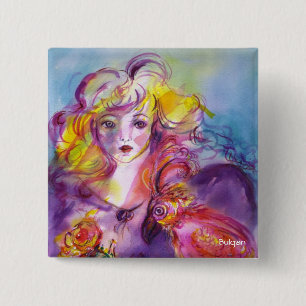 Bóton Quadrado 5.08cm ROSINA/Bola de Mascarada Veneza