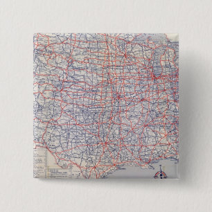 Bóton Quadrado 5.08cm Roteiro dos Estados Unidos