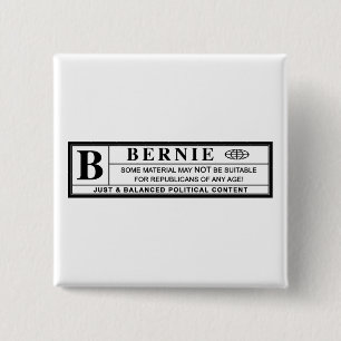 Bóton Quadrado 5.08cm Rótulo de Aviso da Bernie Sanders