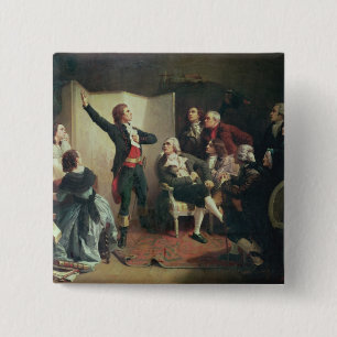 Bóton Quadrado 5.08cm Rouget de Lisle que canta o Marseillaise