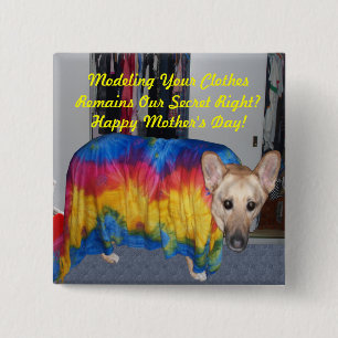 Bóton Quadrado 5.08cm Roupas de modelagem de dias de as mães