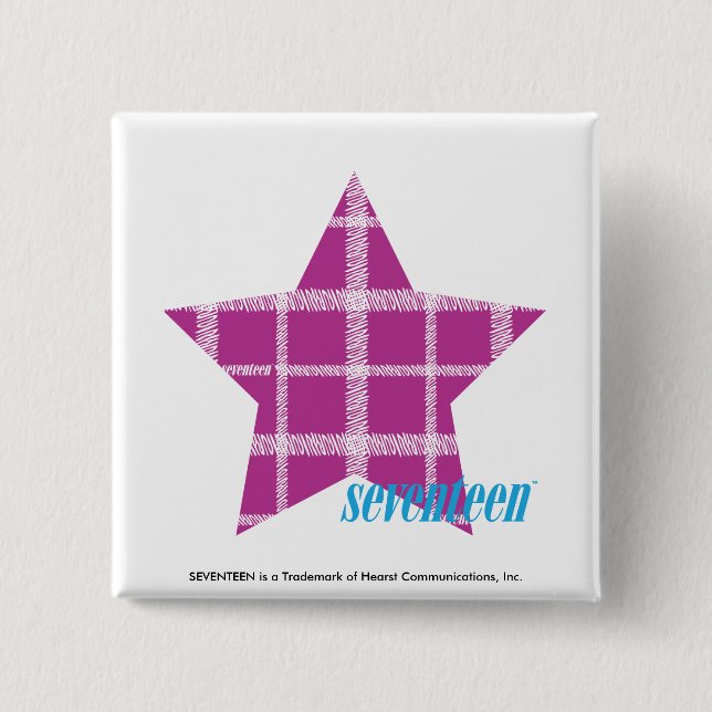 Bóton Quadrado 5.08cm Roxo 3 da xadrez (Frente)