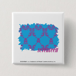 Bóton Quadrado 5.08cm Roxo-Aqua 4 do damasco