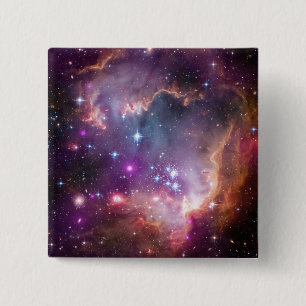 Bóton Quadrado 5.08cm Roxo do Espaço Exterior Galáctico