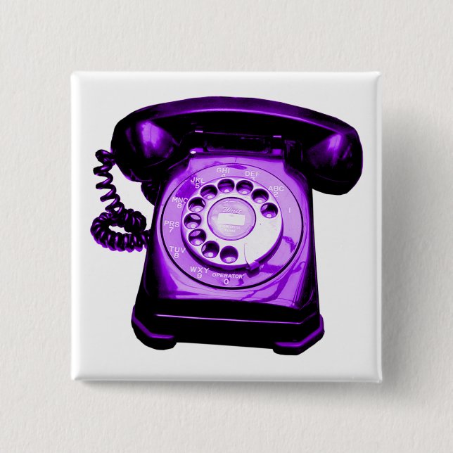 Bóton Quadrado 5.08cm Roxo Hotline (Frente)