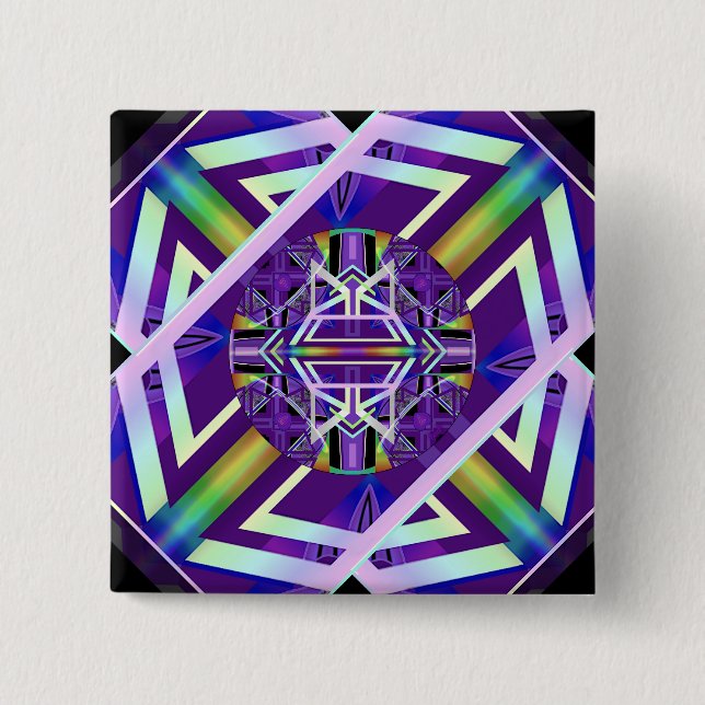 Bóton Quadrado 5.08cm Roxo W3 (Frente)