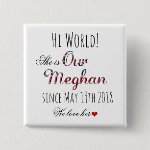 Bóton Quadrado 5.08cm Royal Wedding Meghan Markle Prince Harry 19 de mai