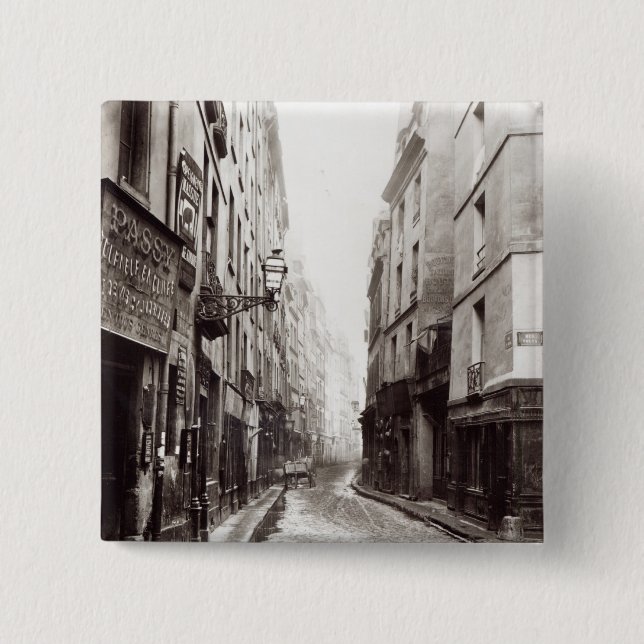 Bóton Quadrado 5.08cm Rua Aumaire, da rua Volta, Paris, 1858-78 (Frente)