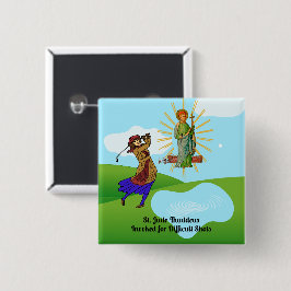 Bóton Quadrado 5.08cm Rua Jude Thaddeus & Intrepid Mulher Golfer