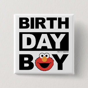 Bóton Quadrado 5.08cm Rua Sésamo Elmo - Garoto de Aniversário