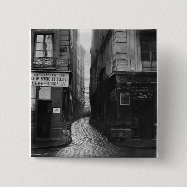 Bóton Quadrado 5.08cm Rua Tirechape, de St. Honore da rua, Paris (Frente)