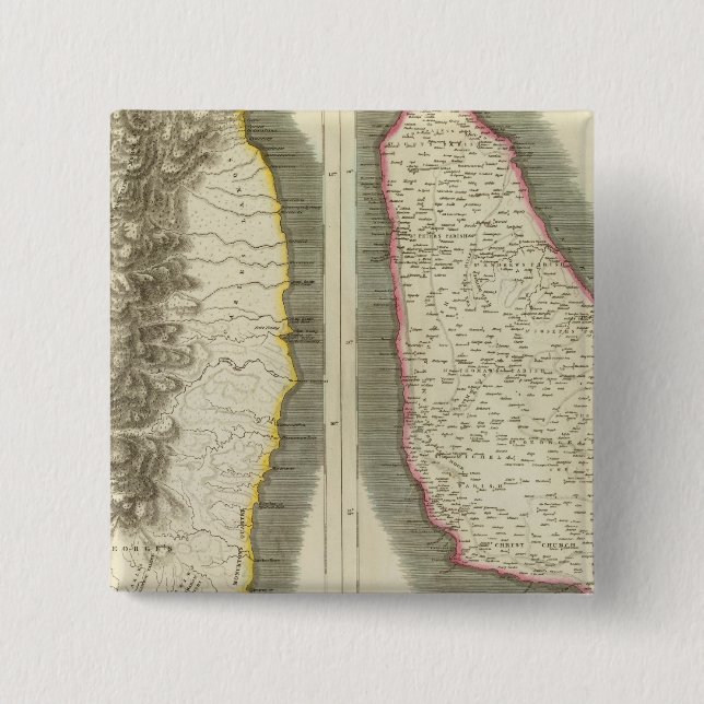 Bóton Quadrado 5.08cm Rua Vincent, Barbados (Frente)