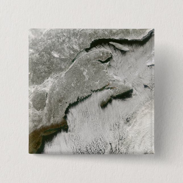 Bóton Quadrado 5.08cm Ruas de neve e nuvens (Frente)