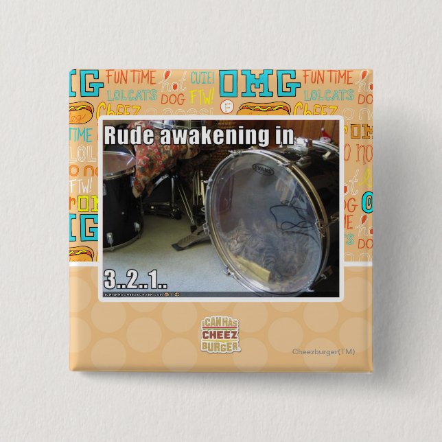 Bóton Quadrado 5.08cm Rude despertando em (Frente)