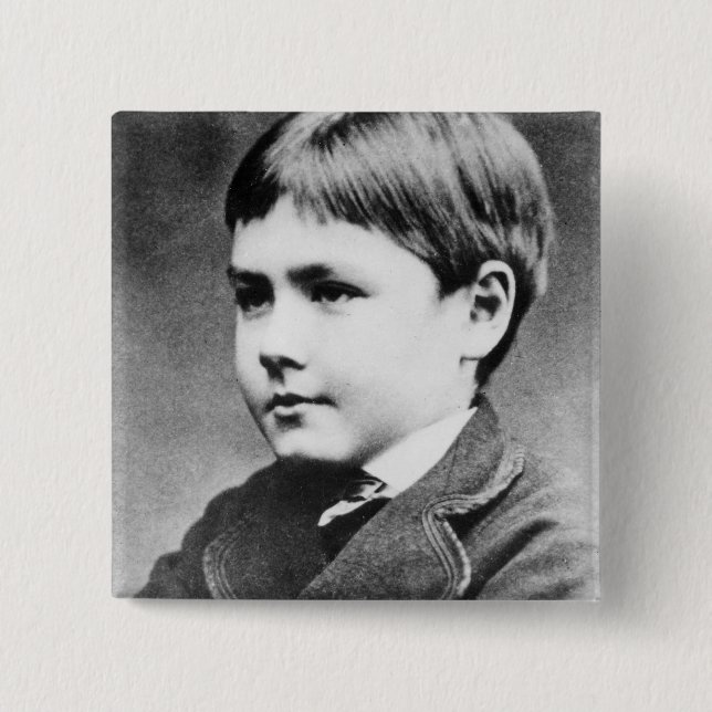 Bóton Quadrado 5.08cm Rudyard Kipling, c.1870 (Frente)