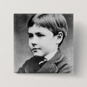 Bóton Quadrado 5.08cm Rudyard Kipling, c.1870
